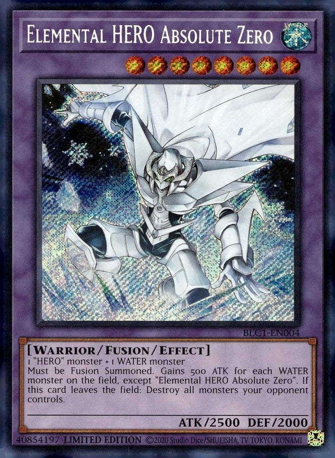 YU-GI-OH! Elemental Hero Absolute Zero - BLC1-EN004 - Secret Rare - Limited